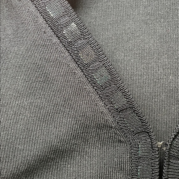 Mssioni Black Women's Silk Blend Knit Cardigan with Beaded Trim M - Picture 4 of 6